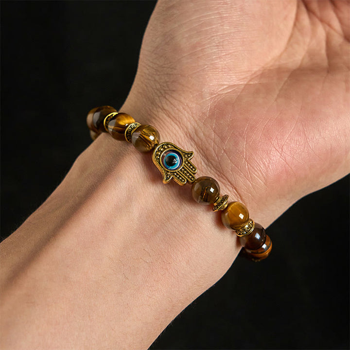 Pulsera de cuentas de ojo de tigre y Buddha Stones para el mal de ojo - image 4