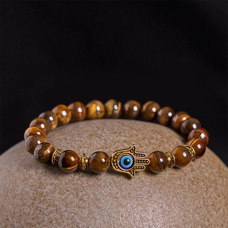 Pulsera de cuentas de ojo de tigre y Buddha Stones para el mal de ojo - image 2