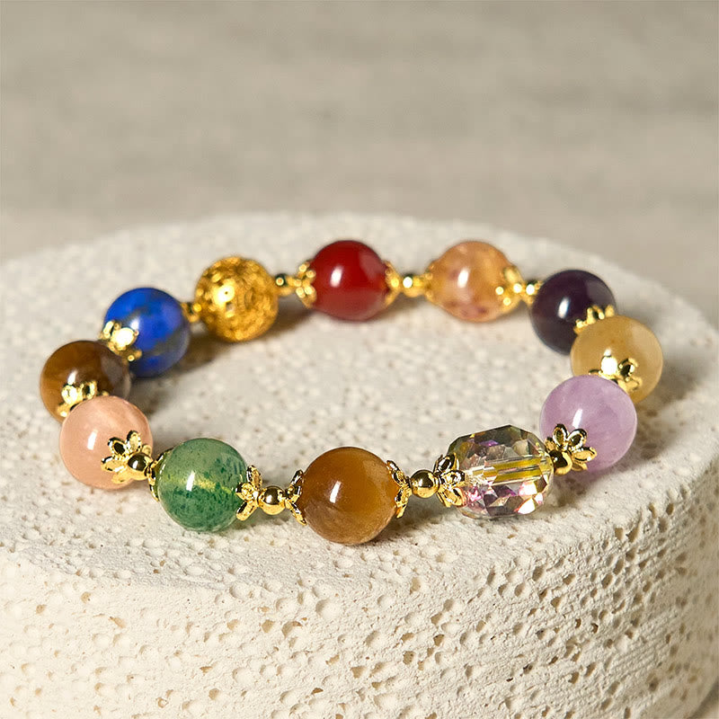 Pulsera de equilibrio con cuentas de colores naturales de Dunhuang, amatista, lazurita y lapislázuli de Buddha Stones - image 2