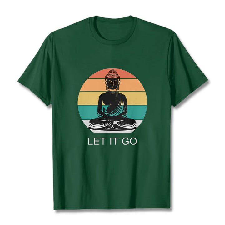 Camiseta de algodón con estampado de Buddha Stones de Buda - Verde bosque - 2XL - image 1