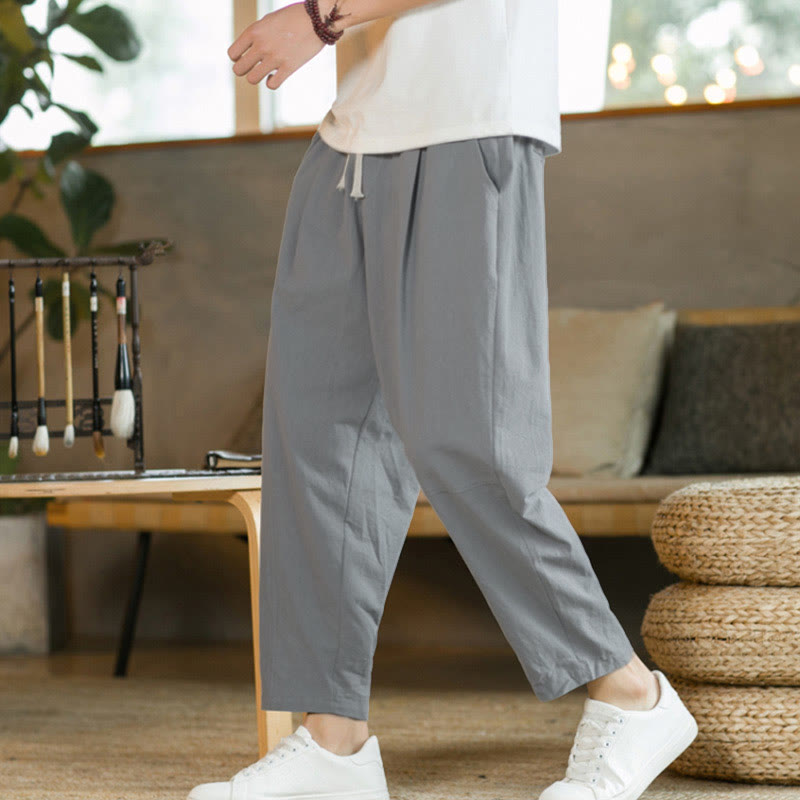 Pantalones de algodón de verano para hombre con bolsillos Buddha Stones - Gris claro - US/UK/AU46, EU56 (5XL)  - image 21