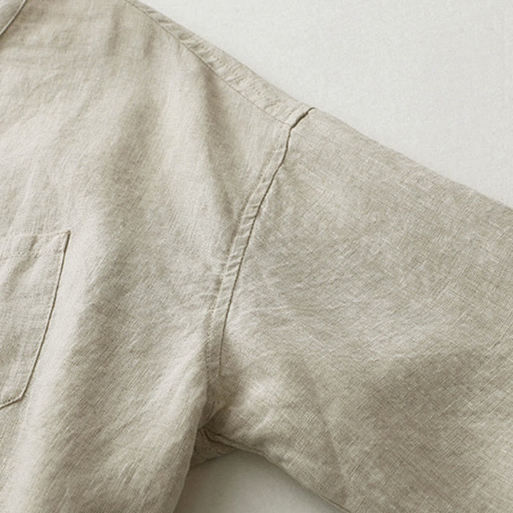 Camisa de manga tres cuartos con botones de color liso con Buddha Stones - image 8