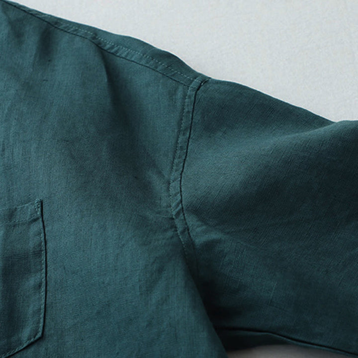 Camisa de manga tres cuartos con botones de color liso con Buddha Stones - image 18