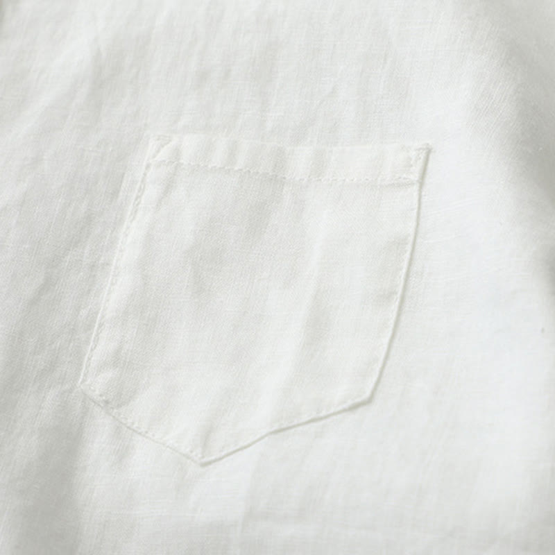 Camisa de manga tres cuartos con botones de color liso con Buddha Stones - image 28