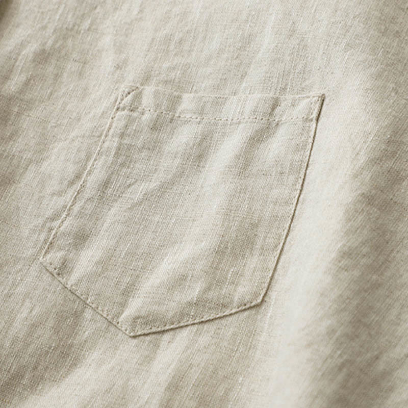 Camisa de manga tres cuartos con botones de color liso con Buddha Stones - image 7