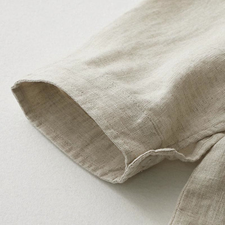 Camisa de manga tres cuartos con botones de color liso con Buddha Stones - image 13