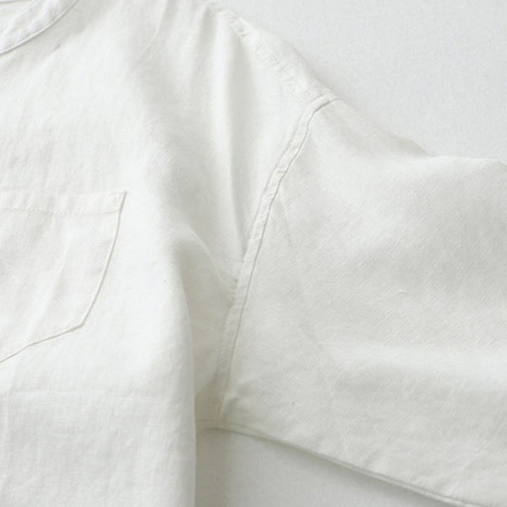 Camisa de manga tres cuartos con botones de color liso con Buddha Stones - image 30