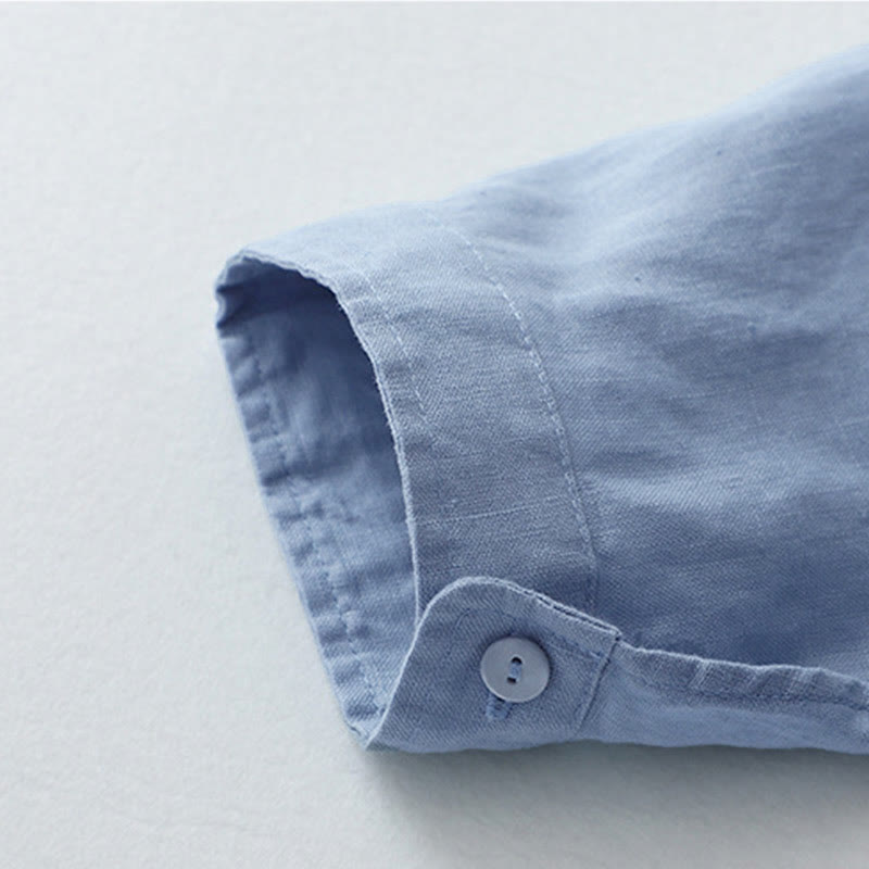 Camisa de manga tres cuartos con botones de color liso con Buddha Stones - image 27