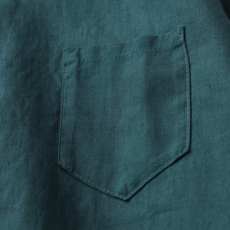 Camisa de manga tres cuartos con botones de color liso con Buddha Stones - image 18