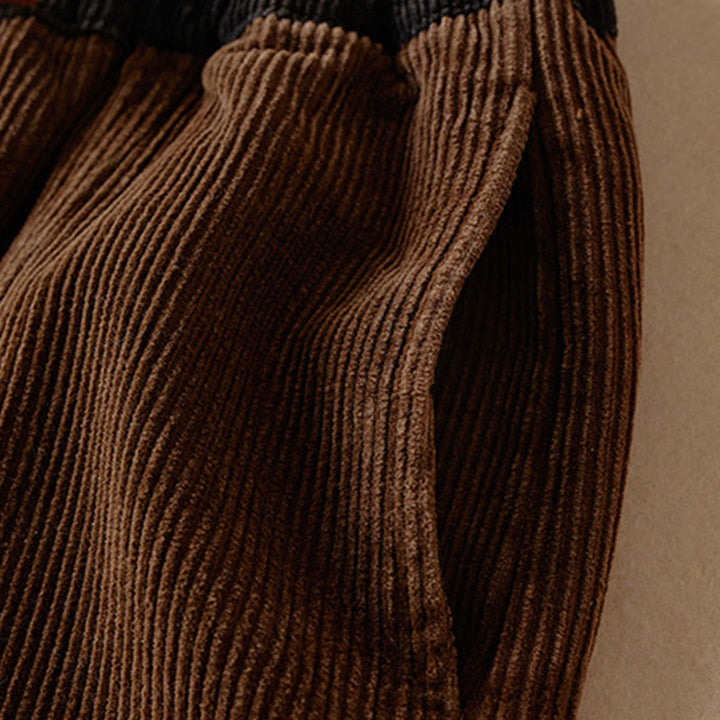 Pantalones Buddha Stones de pana de algodón con contraste de colores y forro polar térmico para mujer con bolsillos - image 26