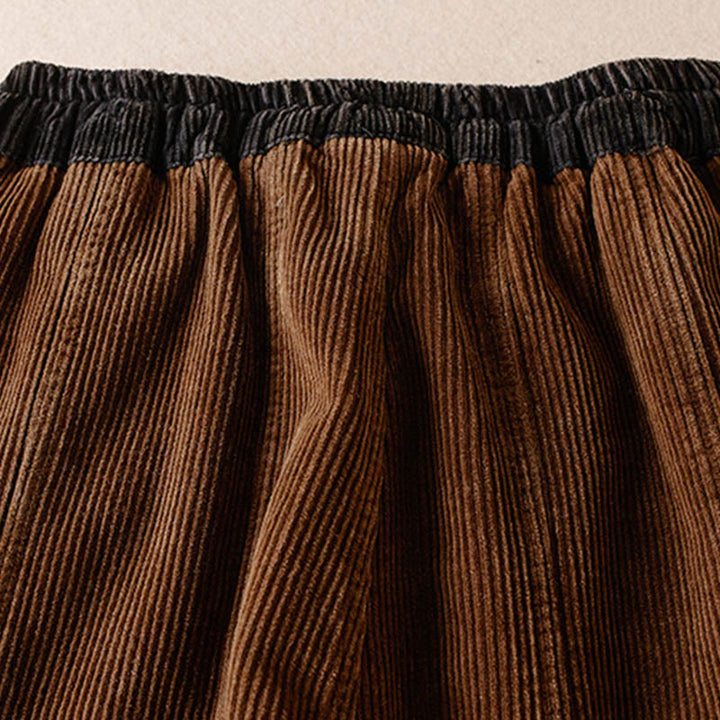 Pantalones Buddha Stones de pana de algodón con contraste de colores y forro polar térmico para mujer con bolsillos - image 17