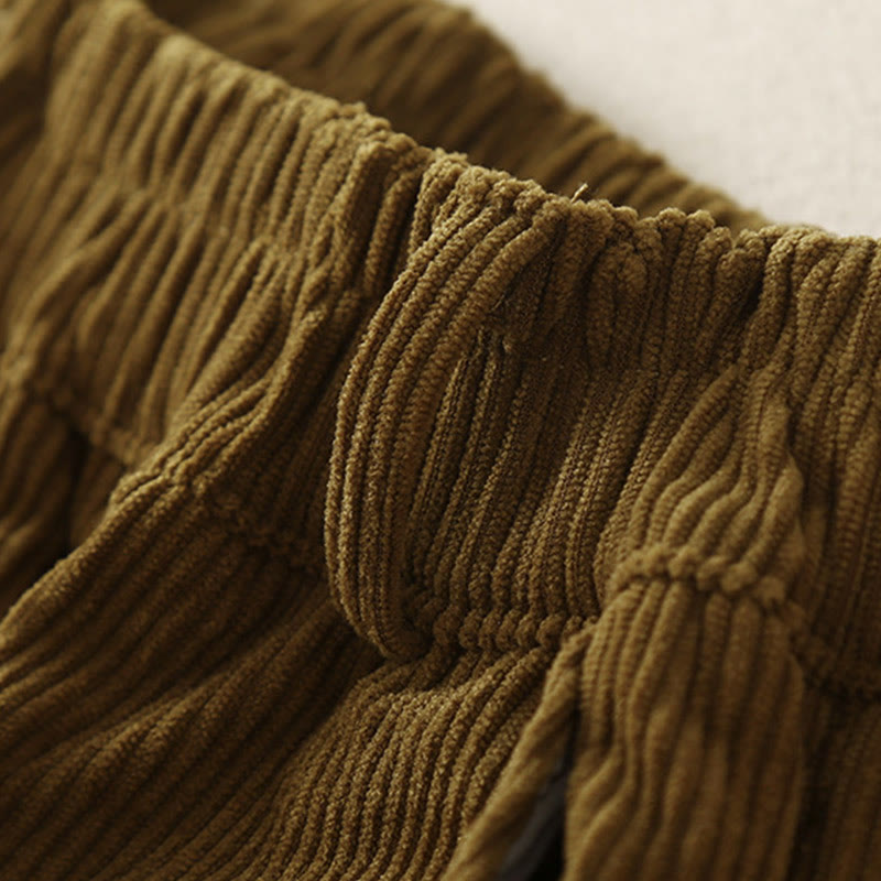 Pantalones harén de pana y poliéster para mujer, estilo vintage, con bolsillos, de Buddha Stones Commute - image 19