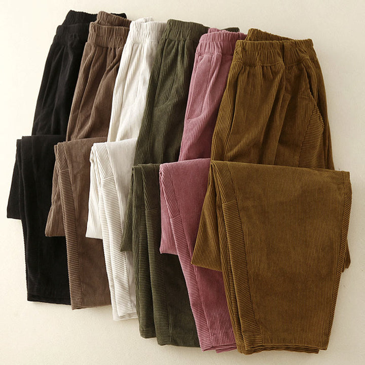 Pantalones harén de pana y poliéster para mujer, estilo vintage, con bolsillos, de Buddha Stones Commute - image 22