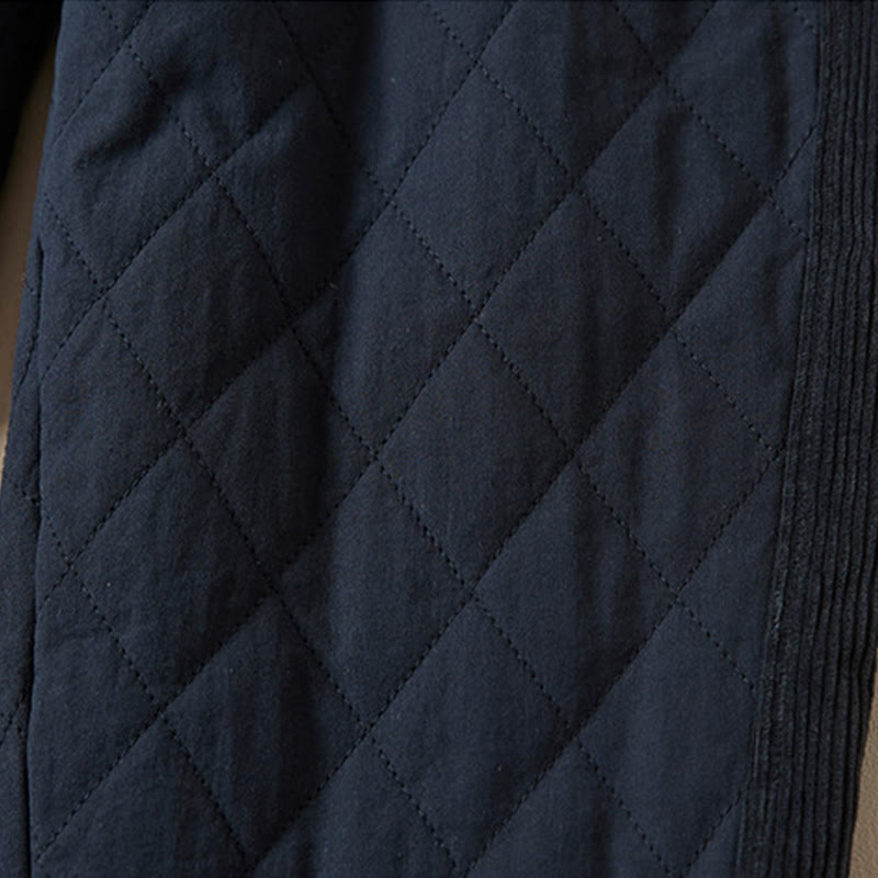 Pantalones harén de algodón para mujer con diseño acolchado de diamantes Buddha Stones , forro polar térmico y bolsillos - image 5