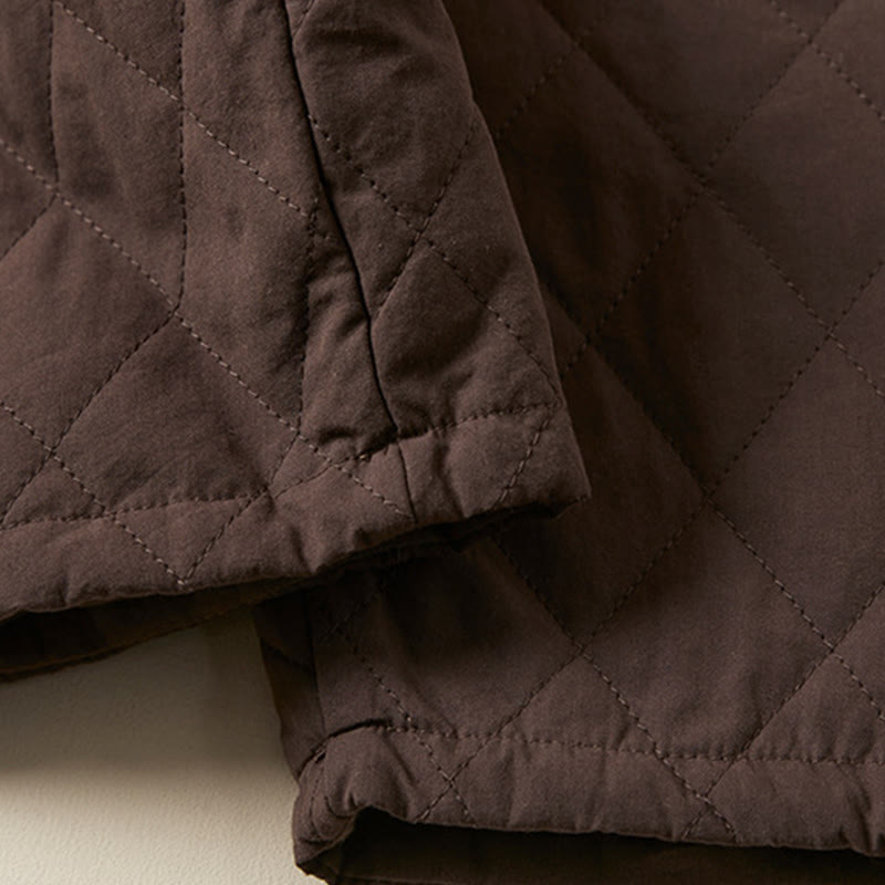 Pantalones térmicos tipo harén de algodón con diseño acolchado de diamantes y Buddha Stones para mujer, con bolsillos - image 25