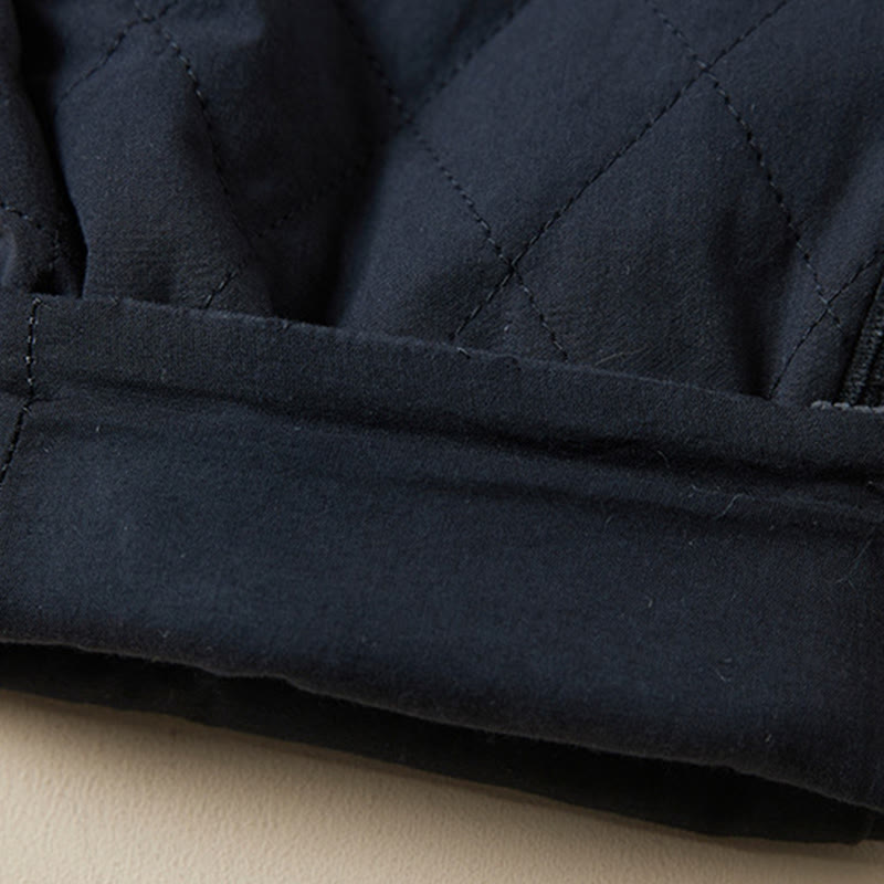 Pantalones térmicos tipo harén de algodón con diseño acolchado de diamantes y Buddha Stones para mujer, con bolsillos - image 8