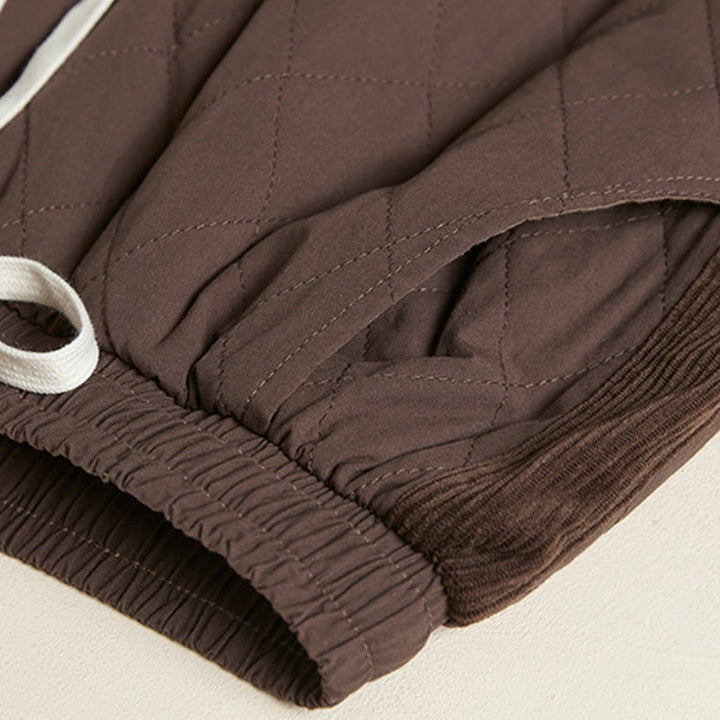 Pantalones térmicos tipo harén de algodón con diseño acolchado de diamantes y Buddha Stones para mujer, con bolsillos - image 22