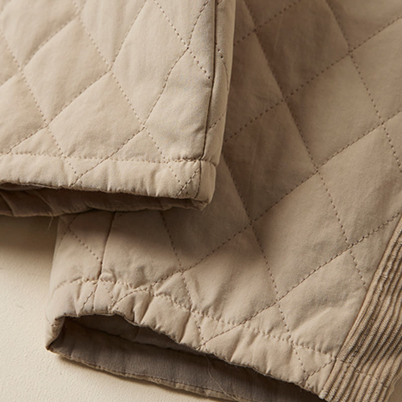 Pantalones térmicos tipo harén de algodón con diseño acolchado de diamantes y Buddha Stones para mujer, con bolsillos - image 17