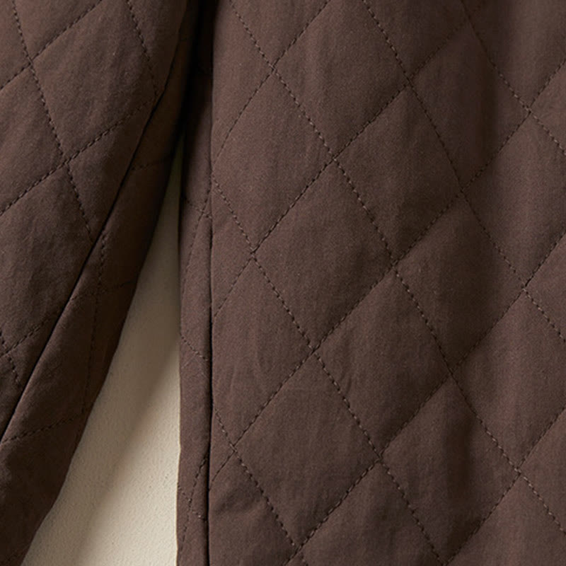 Pantalones harén de algodón para mujer con diseño acolchado de diamantes Buddha Stones , forro polar térmico y bolsillos - image 23