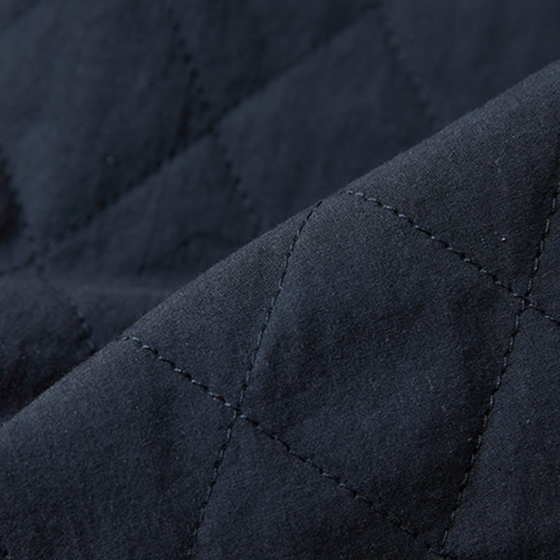 Pantalones harén de algodón para mujer con diseño acolchado de diamantes Buddha Stones , forro polar térmico y bolsillos - image 6