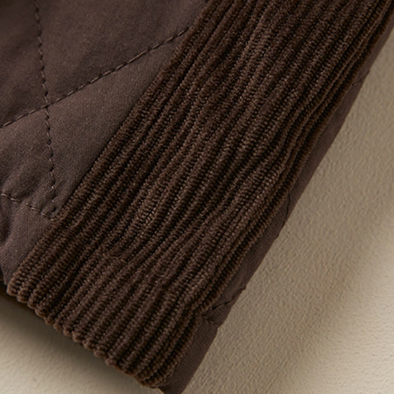 Pantalones harén de algodón para mujer con diseño acolchado de diamantes Buddha Stones , forro polar térmico y bolsillos - image 24