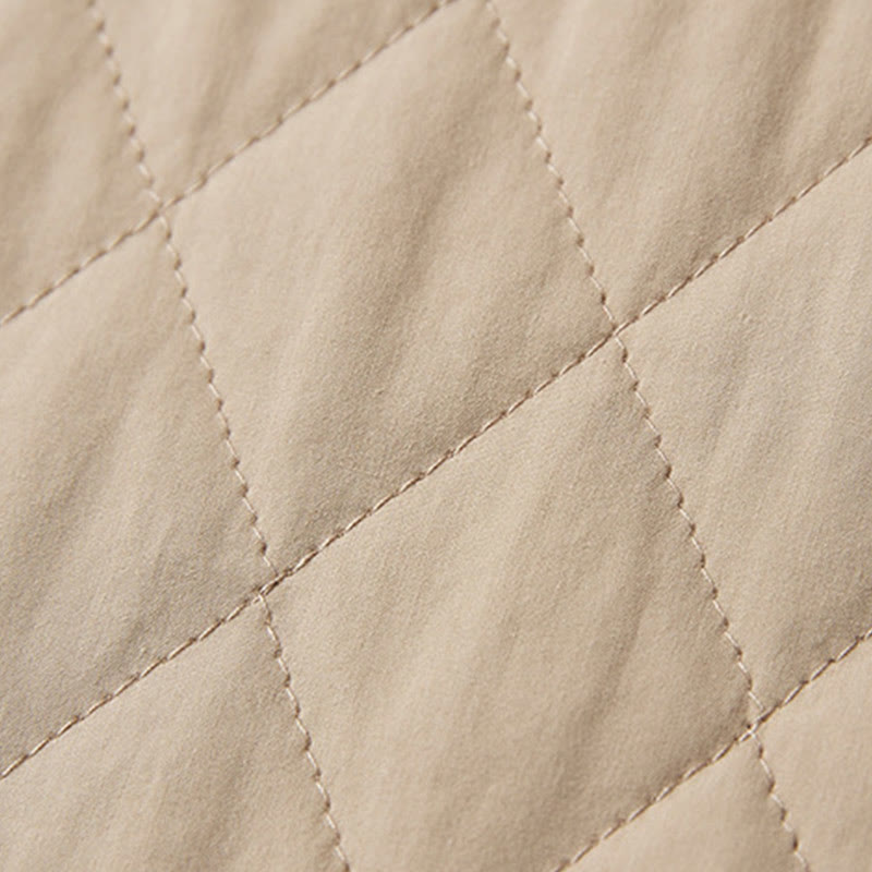 Pantalones harén de algodón para mujer con diseño acolchado de diamantes Buddha Stones , forro polar térmico y bolsillos - image 14