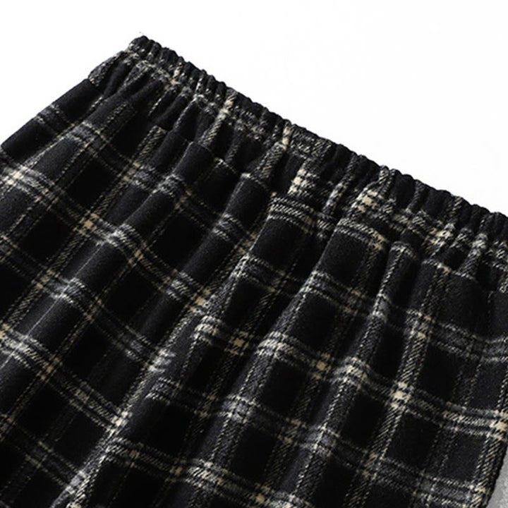 Pantalones harén de algodón con forro polar y bolsillos para mujer, con estampado retro de cuadros escoceses de Buddha Stones - image 14