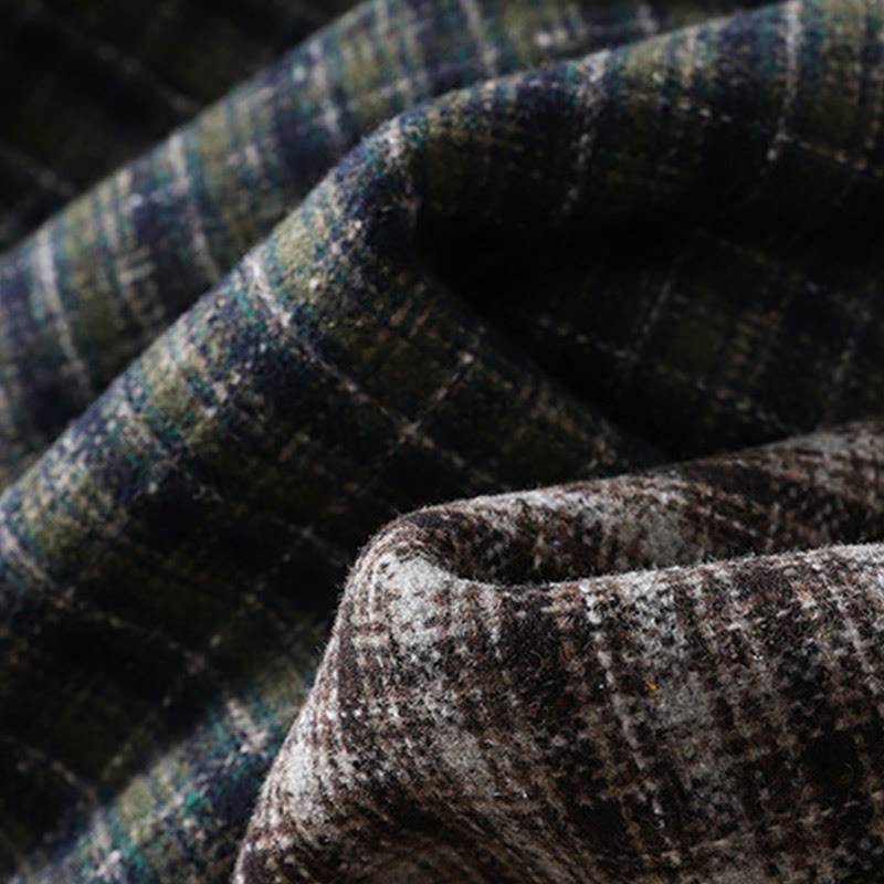 Pantalones harén de algodón con forro polar y bolsillos para mujer, con estampado retro de cuadros escoceses de Buddha Stones - image 17