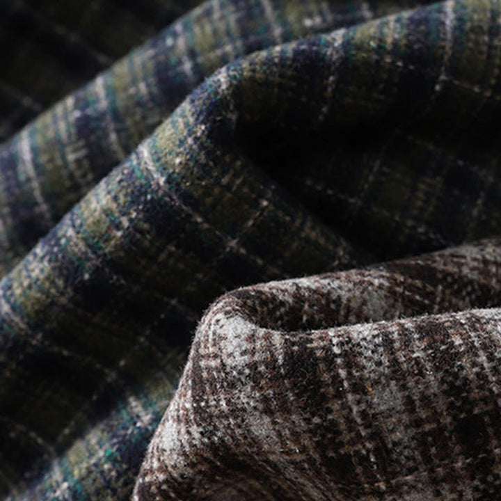 Pantalones harén de algodón con forro polar y bolsillos para mujer, con estampado retro de cuadros escoceses de Buddha Stones - image 17