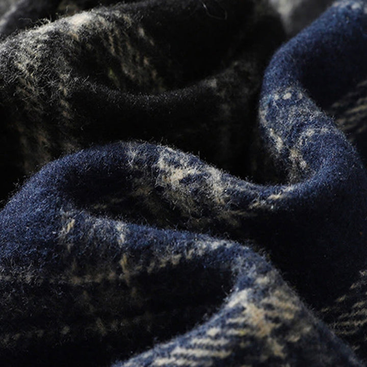 Pantalones harén de algodón con forro polar y bolsillos para mujer, con estampado retro de cuadros escoceses de Buddha Stones - image 18