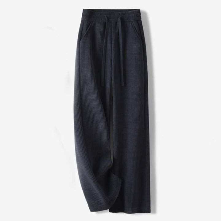 Pantalones casuales Buddha Stones de pana de algodón, pierna ancha, color liso, con forro polar y bolsillos para mujer - Azul medianoche - US12, UK/AU16, EU44 (3XL) - image 1