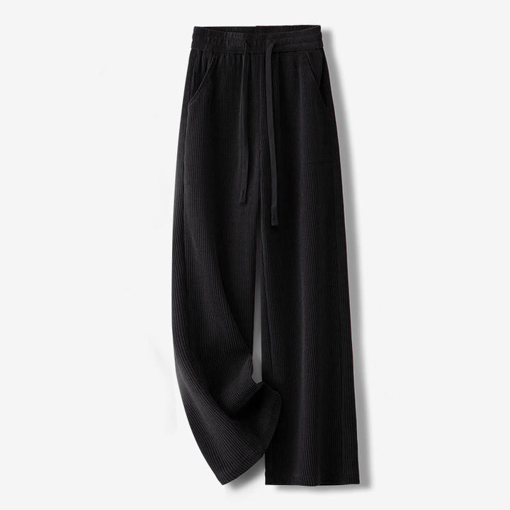 Pantalones casuales Buddha Stones de pana de algodón, pierna ancha, color liso, con forro polar y bolsillos para mujer - Negro - US12, UK/AU16, EU44 (3XL) - image 9
