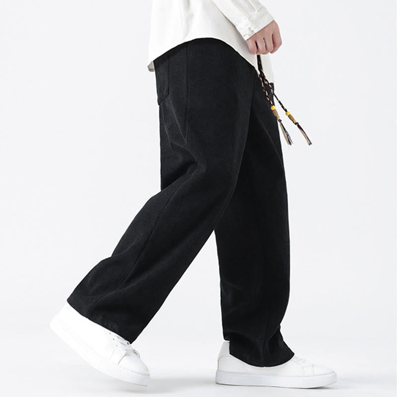 Pantalones de pana con cordón y bolsillos para hombre, diseño chino de rana y botones, con Buddha Stones - image 18