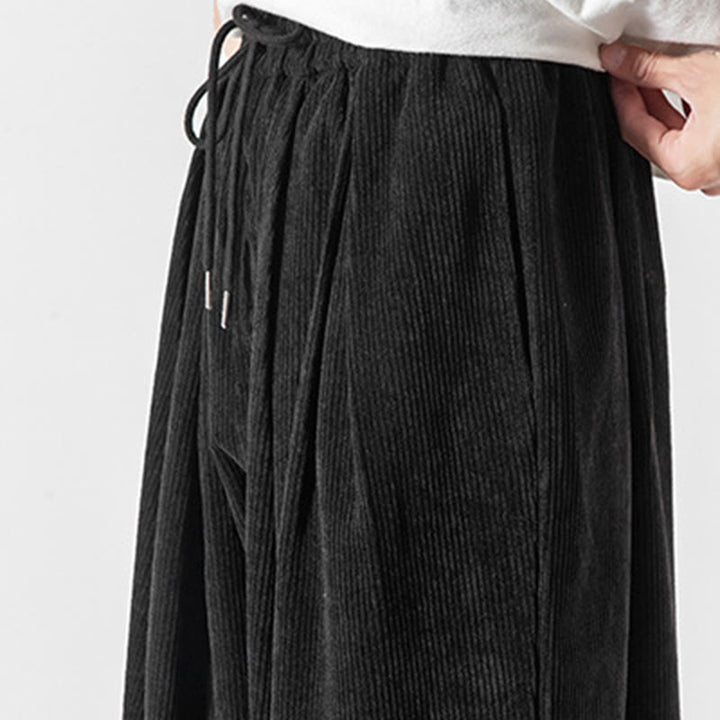 Pantalones casuales Buddha Stones de pana con cordón ajustable y bolsillos para hombre, hasta el tobillo - image 17