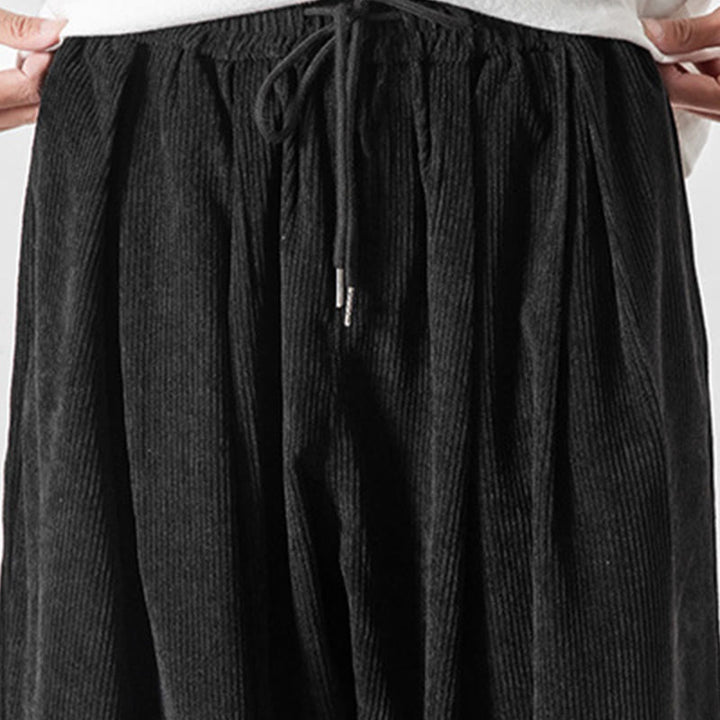 Pantalones casuales Buddha Stones de pana con cordón ajustable y bolsillos para hombre, hasta el tobillo - image 15