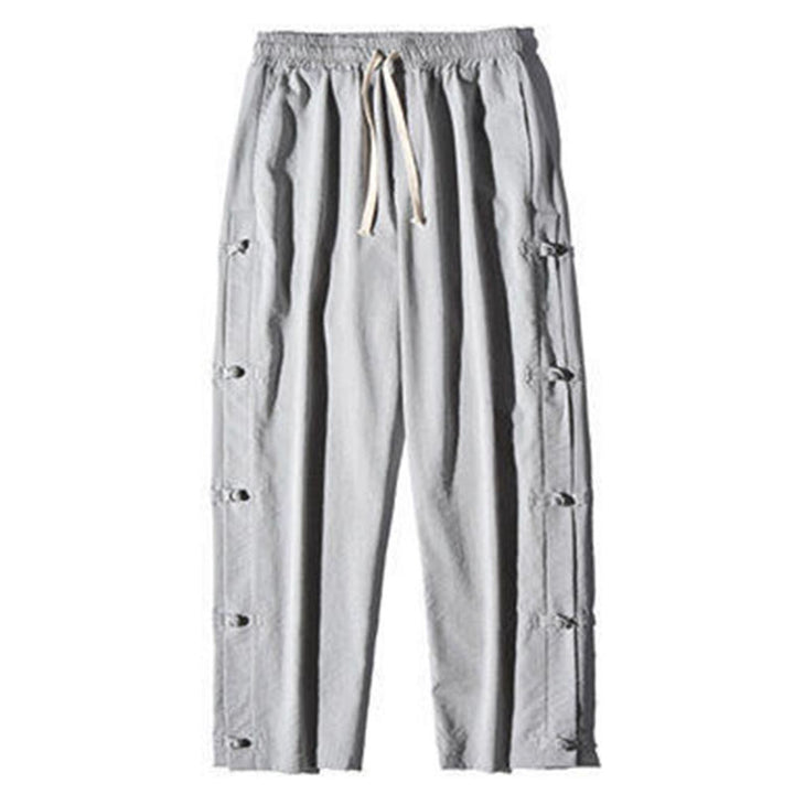 Pantalones anchos para hombre con bolsillos y diseño de grullas y botones de rana con estampado de Buddha Stones - image 20