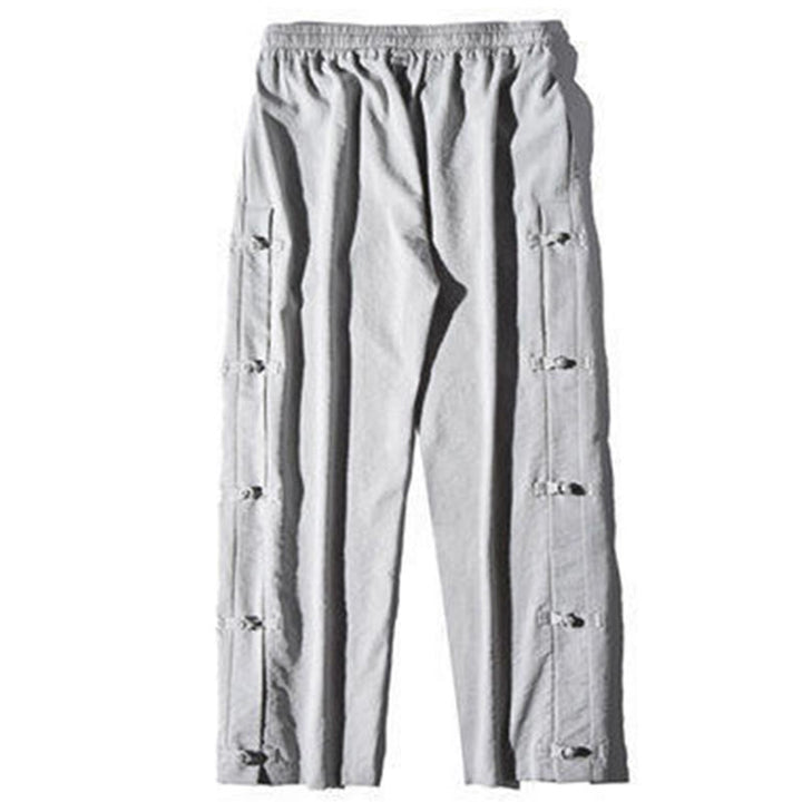 Pantalones anchos para hombre con bolsillos y diseño de grullas y botones de rana con estampado de Buddha Stones - image 21