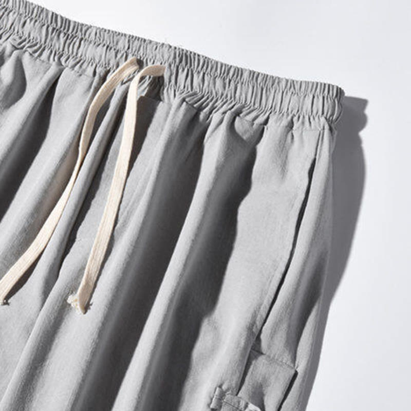 Pantalones anchos para hombre con bolsillos y diseño de grullas y botones de rana con estampado de Buddha Stones - image 22