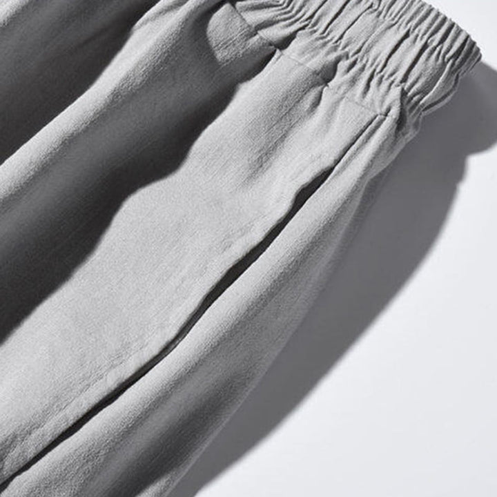 Pantalones anchos para hombre con bolsillos y diseño de grullas y botones de rana con estampado de Buddha Stones - image 23