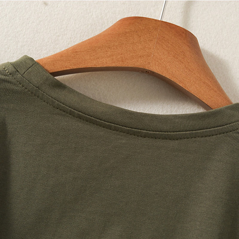 Camiseta de manga larga para mujer de algodón y lino con dobladillo irregular y estampado de Buddha Stones - image 3