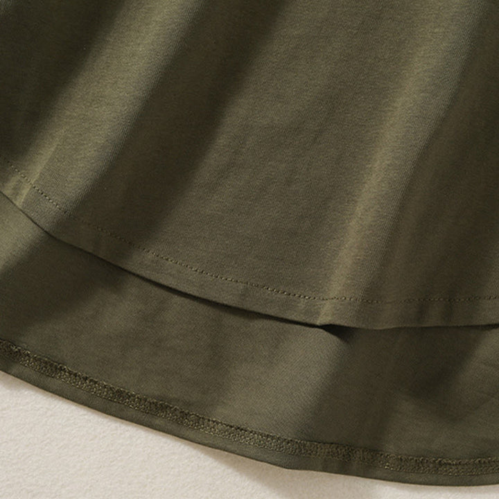 Camiseta de manga larga para mujer de algodón y lino con dobladillo irregular y estampado de Buddha Stones - image 6