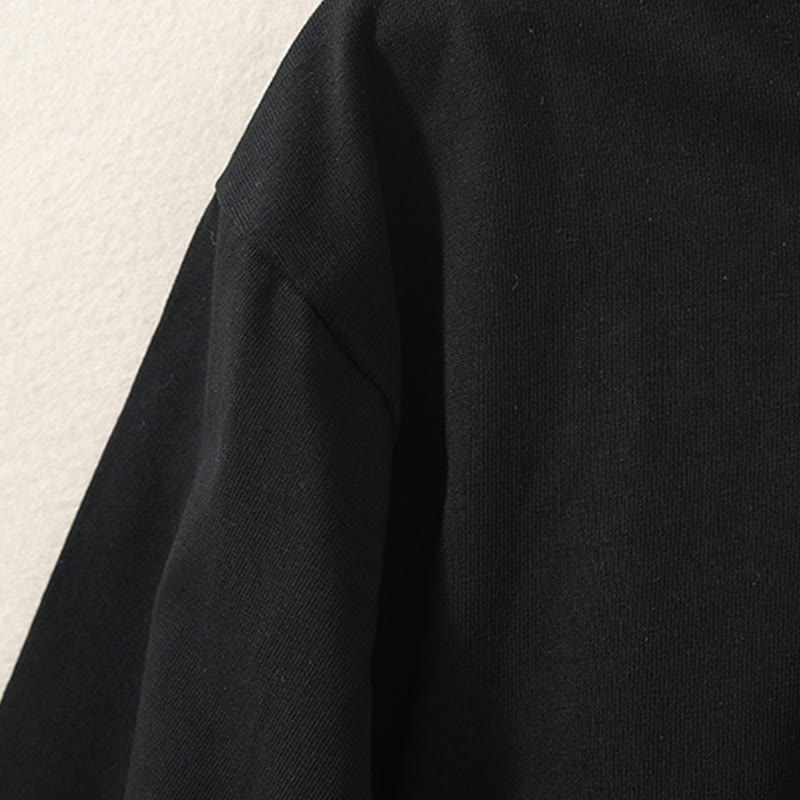 Camiseta de manga larga para mujer de algodón y lino con dobladillo irregular y estampado de Buddha Stones - image 12