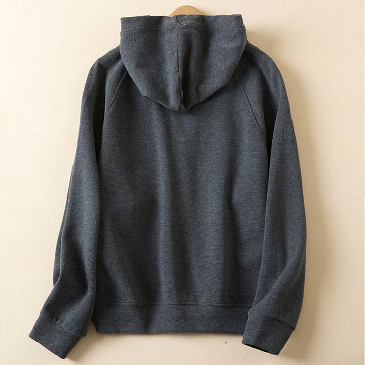 Chaqueta de algodón con capucha y bolsillos para mujer con botones lisos de Buddha Stones - image 2
