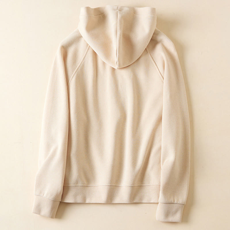 Chaqueta de algodón con capucha y bolsillos para mujer con botones lisos de Buddha Stones - image 9