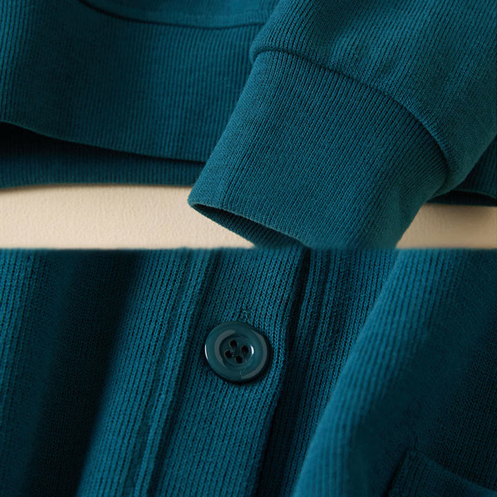 Chaqueta de algodón con capucha y bolsillos para mujer con botones lisos de Buddha Stones - image 22