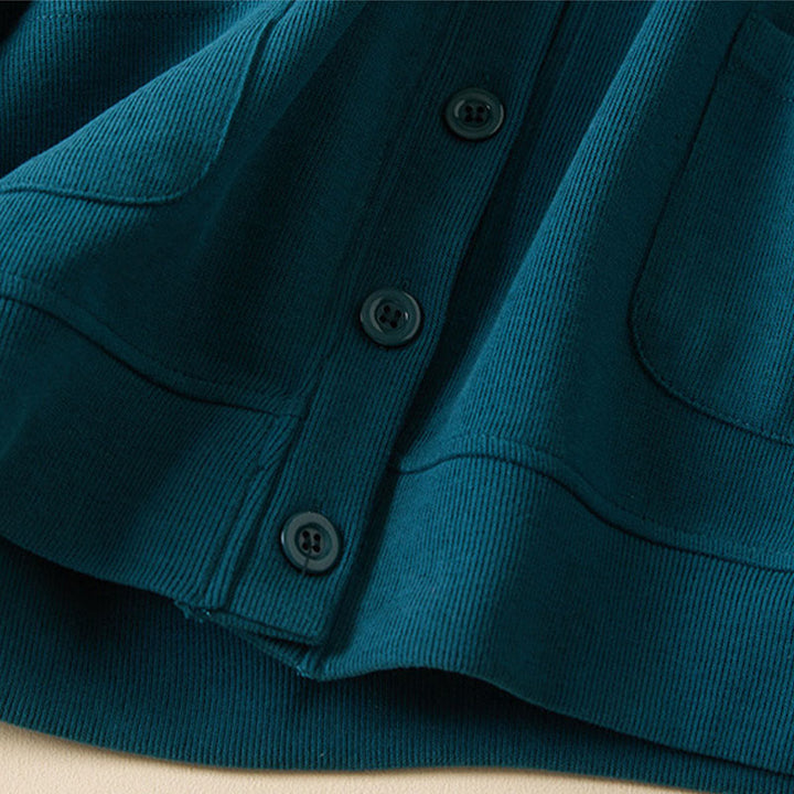 Chaqueta con capucha y bolsillos para mujer con estampado de Buddha Stones y botones lisos. - image 19