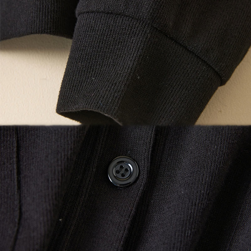 Chaqueta de algodón con capucha y bolsillos para mujer con botones lisos de Buddha Stones - image 31