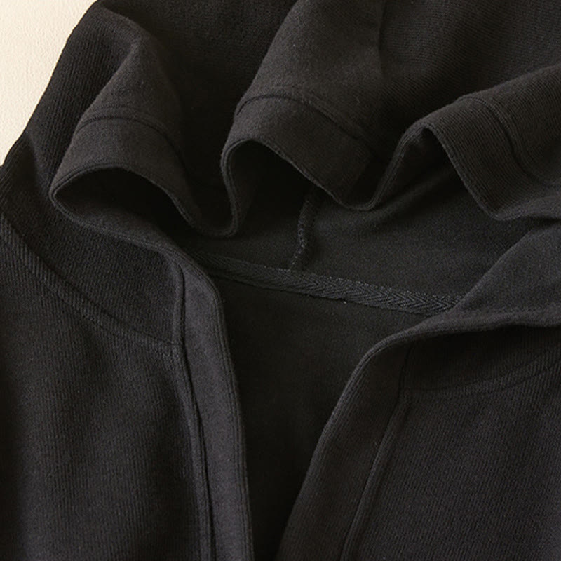 Chaqueta de algodón con capucha y bolsillos para mujer con botones lisos de Buddha Stones - image 28
