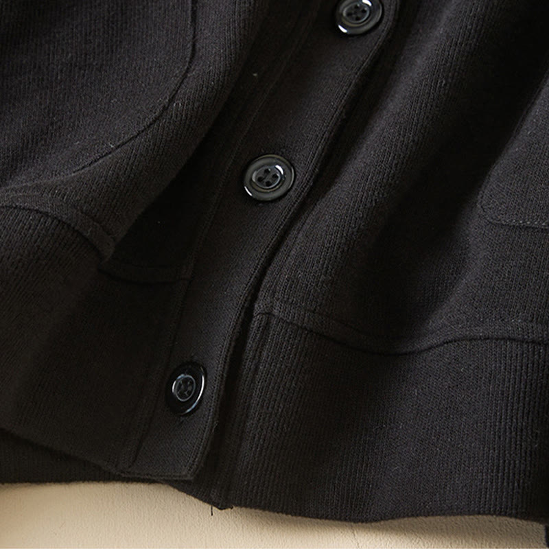 Chaqueta de algodón con capucha y bolsillos para mujer con botones lisos de Buddha Stones - image 30