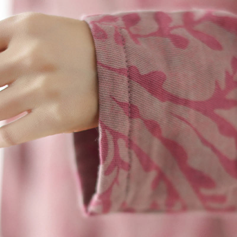 Chaqueta con estampado de hojas y Buddha Stones para mujer con bolsillos - image 12